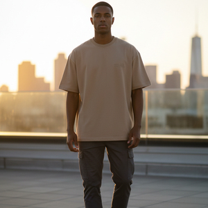 Wholesale Quality Oversized T-<b>shirt</b> Men Custom Puff Print Streetwear Heavyweight Cotton Plain Blank Tee <b>Shirt</b> Bulk - Product Image 6