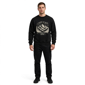Sweat-shirt en coton imprimé pour homme, manches régulières, col rond, tricoté, vêtements d'automne de BD - Product Image 2