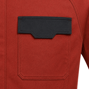 Ensemble de vêtements de travail personnalisés rouge et noir à manches courtes et pantalon cargo pour le personnel des installations industrielles, vente en gros, fabricant OEM - Product Image 6