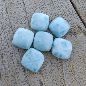 Larimar Natural, Forma Cuadrada de Cojín, Cabujón Calibrado, Gema Suelta para Joyería, Todos los Tamaños Disponibles - Product Image 6