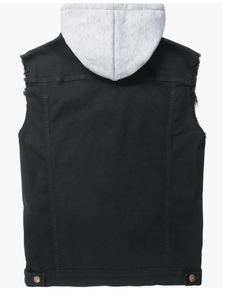 <b>Men's</b> Vintage Distressed <b>Denim</b> <b>Vest</b> Sleeveless Stretch Slim Fit Ripped Biker Outerwear Jacket Anti-UV Quick Dry - Product Image 1