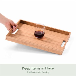 Bandeja de Servir Pequeña de Madera con Asa, Acabado Natural Liso, Plato Compacto para Aperitivos, Té, Café, Postres, Uso Diario, Ramadán, Diwali - Product Image 2
