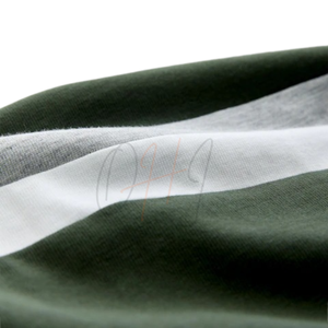 Camiseta de algodón bicolor para hombre con panel de rayas en el pecho, ecológica, transpirable, de secado rápido, informal, de manga corta y cuello redondo, holgada. - Product Image 5