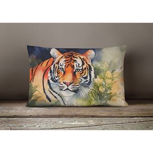 New Watercolor Wildlife Tiger 2992 12Hx16W <b>Throw</b> <b>Pillow</b> for Indoor Couch Bed & Outdoor Patio Washable for Indoor & Outdoor Use - Product Image 4