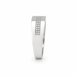 Bague pour homme en argent sterling 925 avec diamant, design géométrique à rayures, poli brillant, pour mariage, fête, usage quotidien, cadeau, bijou - Product Image 4