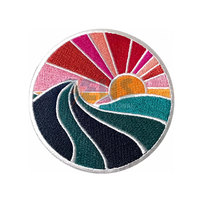 Patch brodé adhésif à bordure Merrow, couleur unie, dernier design, faible MOQ, le plus vendu