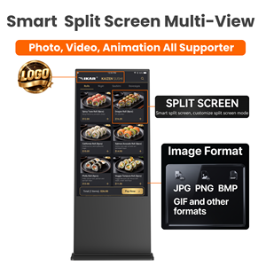 Pantalla publicitaria <span class=keywords><strong>de</strong></span> pie con kiosco táctil IR/PCAP <span class=keywords><strong>de</strong></span> 32-65 pulgadas, 4K, Android 11, 2GB/4GB/8GB <span class=keywords><strong>de</strong></span> RAM, cristal <span class=keywords><strong>de</strong></span> 3mm para <span class=keywords><strong>supermercados</strong></span> y comercios minoristas. - Product Image 2