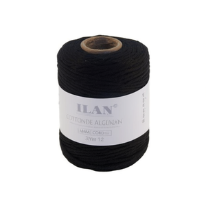 ด้ายเย็บผ้าสีดำขนาด 3 มม. ยี่ห้อ ILAN Cotton Cord Spool - Product Image 1
