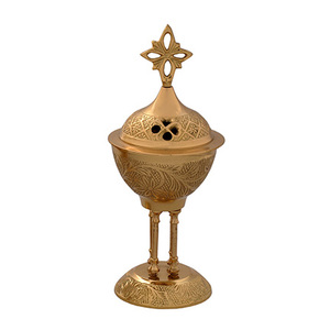 Quemador de Incienso de Latón con Cuatro Patas |   Quemador de Incienso Decorativo para Iglesia – Export Corporation - Product Image 1