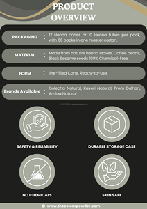 Instant Semi-Permanent Black Henna Cones Rich Dark Black | Fast Acting Skin Stain | Non-Allergic Herbal Henna <b>Body</b> <b>Art</b> - Product Image 3