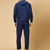 Ensemble de survêtement en molleton bouclette 100% coton avec sweat à capuche et pantalon coupe ample, impression en relief, logo personnalisé