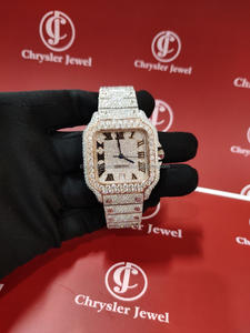 Montre-bracelet de luxe en diamant glacé Montre mécanique automatique en moissanite pour hommes et femmes Prix de gros - Product Image 6