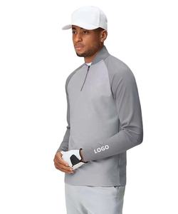 Sudadera con capucha personalizada con cuello alto y media cremallera, camiseta de forro polar para hombre, suéter de golf con cremallera de 1/4 y cuello alto, jersey de golf. - Product Image 3