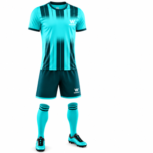 Wholesale Custom Adult Soccer Shirts Solid Latest Design <b>Short</b> Sleeve Anti-Bacterial Breathable 100% Polyester <b>Mesh</b> Fabric - Product Image 3