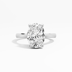 3.15 CTW วงรีและรอบตัดซ่อนฮาโลโมอิสซาไนต์ชุดแหวนหมั้นชุบโรเดียม925เงินสเตอร์ลิง - Product Image 4