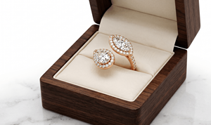 Anillo de Compromiso Clásico con Diamantes de Corte Marquesa y Corte Pera para Mujer, Engaste Halo de Platino, Diamantes Cultivados en Laboratorio - Product Image 6