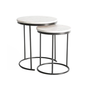 Designer Metal <b>Nesting</b> <b>Table</b> With Glass Top Set Elegant Finish Modern Living Room Furniture Compact Storage Solution - Product Image 3