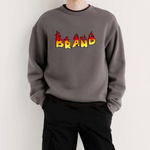 Sweat-shirt unisexe personnalisé 100 % coton épais à grammage élevé, col rond oversize, brodé, en molleton bouclette pour homme - Product Image 1