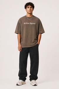 Camiseta Casual de Hombre Active Squad con Logotipo Frontal Transpirable, Cuello Alto, Corte Regular, Poliéster/Algodón, Venta al Por Mayor - Product Image 2