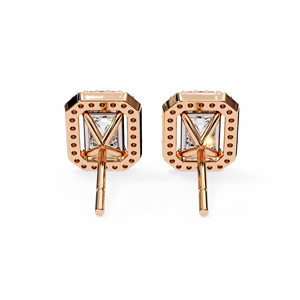 ต่างหูเพชรทรงเหลี่ยมมรกตและทรงกลม เพชรเลี้ยงในห้องปฏิบัติการ ทอง 14K รับรองโดย IGI เหมาะสำหรับเป็นของขวัญในงานปาร์ตี้และวันครบรอบ - Product Image 4