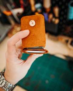 Eco Friendly Vegetable Tanned Leather Stitchless <b>Wallet</b> Minimalist Design No Stitch Card Case Bulk Supplier LSSW-0036B - Product Image 5