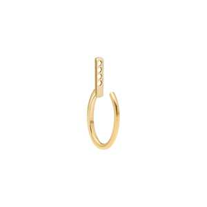 Pendientes de Aro con Fijación Desmontable Delantera y Trasera en Oro Sólido de 10K, 14K, 18K, Joyería Fina Minimalista de Lujo para Uso Diario - Product Image 1