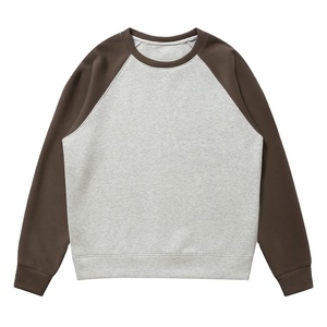 2025 nuevo 400gsm pesado Unisex suelta pareja gota hombro cuello redondo sudadera contraste Color raglán logotipo personalizado sudadera - Product Image 1