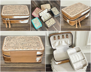 Estuche para Joyas de Cuero Vacuno Genuino Hecho a Mano OEM ODM con Elegante Diseño de Tarjetas, Caja Organizadora de Joyas Perfecta para Almacenamiento - Product Image 3