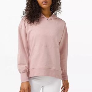 Sweat-shirt à capuche long en molleton de coton surdimensionné pour femmes Logo personnalisé vente en gros pull vierge sweats à capuche en tissu éponge - Product Image 5