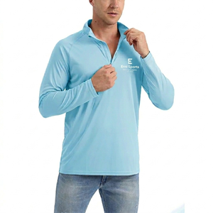 Camiseta de Protección UV UPF 50+ para Hombre, Manga Larga, Cierre de 1/4, Secado Rápido, Ligera, para Correr, Senderismo, Pesca - Product Image 3