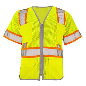Men Workwear Waterproof High Visibility Winter Security Zipper Vest Construction Safety Reflective Tape <b>Worker</b> Vest <b>Jacket</b> - Product Image 2