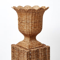 Vase en rotin et résine fait main KV NATURAL HOME pour décoration de maison, style ferme, jardin, mariage, plantes séchées