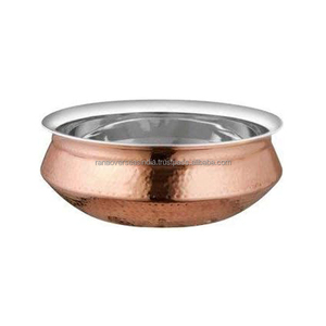 Handi luxueux en cuivre et acier à texture martelée Parfait pour les articles de service et la vaisselle Offert en différentes tailles et designs uniques - Product Image 4