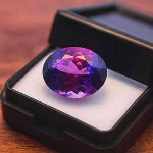 Saphir ovale naturel certifié IGI, pierre précieuse de haute qualité, pierre violette pour la fabrication de bijoux, bague, pendentif - Product Image 3