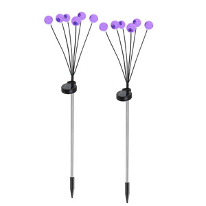2 pezzi viola verde solare pauroso occhi luci IP65 impermeabile Halloween percorso ornamenti 12LED per la decorazione giardino giardino all'aperto - Product Image 5