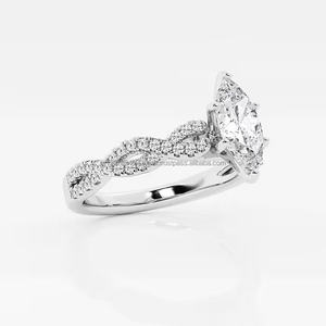 IGI/GIA <b>Lab</b> Grown Vintage Marquise Diamond Ring 14k Gold Wedding/Engagement Ring Unisex Pear <b>Lab</b> Created Jewelry for Gifts - Product Image 5