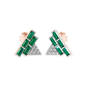 ต่างหูพลอยมรกตธรรมชาติสำหรับผู้หญิงสีขาวโรสโกลด์14K/18K อ็อกเก็ตทันสมัยได้รับการรับรองจากอิจิสำหรับปาร์ตี้ - Product Image 6