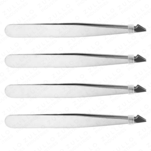 4 Piece Stainless Steel Eyebrow Tweezers Set Slanted Pointed Mini Precision Hair Removal <b>Tools</b> Custom Color Logo - Product Image 4