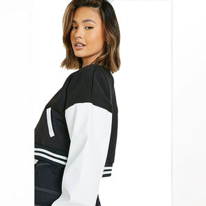 Vestes universitaires personnalisées brodées de haute qualité pour femmes, en laine et cuir de veau, vêtements d'hiver respirants à finition unie - Product Image 5