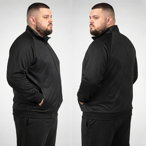 Men Plus Size Track <b>Jacket</b> Stand Collar Zipper Casual Wear <b>Jacket</b> Men Winter Regular Fit Polyester Track <b>Jacket</b> - Product Image 2