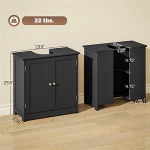Black <b>Storage</b> Cabinet for Bathroom <b>Sink</b> Bathroom Vanities - Product Image 6