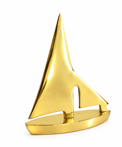 Handcrafted <b>Brass</b> Sailboat Sculpture Nautical Tabletop Decor Polished Metal Sailing Boat Figurine Maritime Home Office <b>Ornament</b> - Product Image 1