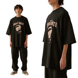 Men Oversized Graphic T-Shirt Skater Style Streetwear Loose Baggy Fit Short Sleeve O-Neck 320g Customized <b>Logo</b> Digital Print - Product Image 1