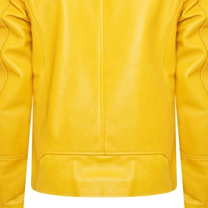 เสื้อแจ็คเก็ตมอเตอร์ไซค์สำหรับผู้ชาย 5KINGZ SPORTS สีเหลือง หนังแกะ กันลม คอจีน ผ้าแคนวาสสำหรับฤดูหนาว บริการ OEM - Product Image 6