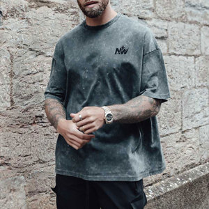 Vente directe d'usine : T-shirts pour hommes effet délavé, légers, grandes tailles, en promotion - Product Image 1