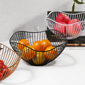 Nordic Modern Metal Wire Desktop Organizer Wholesale Fruit <b>Basket</b> Closet Storage Snack <b>Display</b> Rack Bread Bowl Holder for Food - Product Image 4