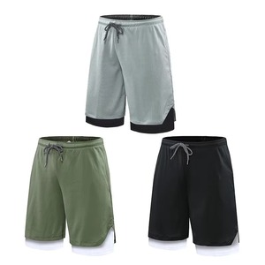 <b>Men</b> Solid Color Polyester Swim <b>Trunks</b> Regular Fit Drawstring Contrast Binding Breathable Shorts - Product Image 1