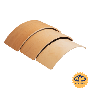 [MEILLEURE NOTATION] Planche d'équilibre en bois incurvée pour enfants, jouet balançoire pour renforcer le tronc, fitness corporel, écologique, durable, usage domestique, bleu lotus - Product Image 1