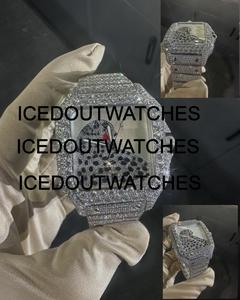 Reloj de Lujo con Moissanita, Reloj Personalizado con Incrustaciones de Diamantes para Regalo, Estilo Hip Hop, Relojes Mecánicos con Incrustaciones de Diamantes - Product Image 1