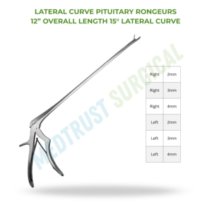 Rongeur pituitaire à courbe latérale 12 pouces 15 °   Rongeur chirurgical à courbe latérale pour la chirurgie de la colonne vertébrale - Product Image 2